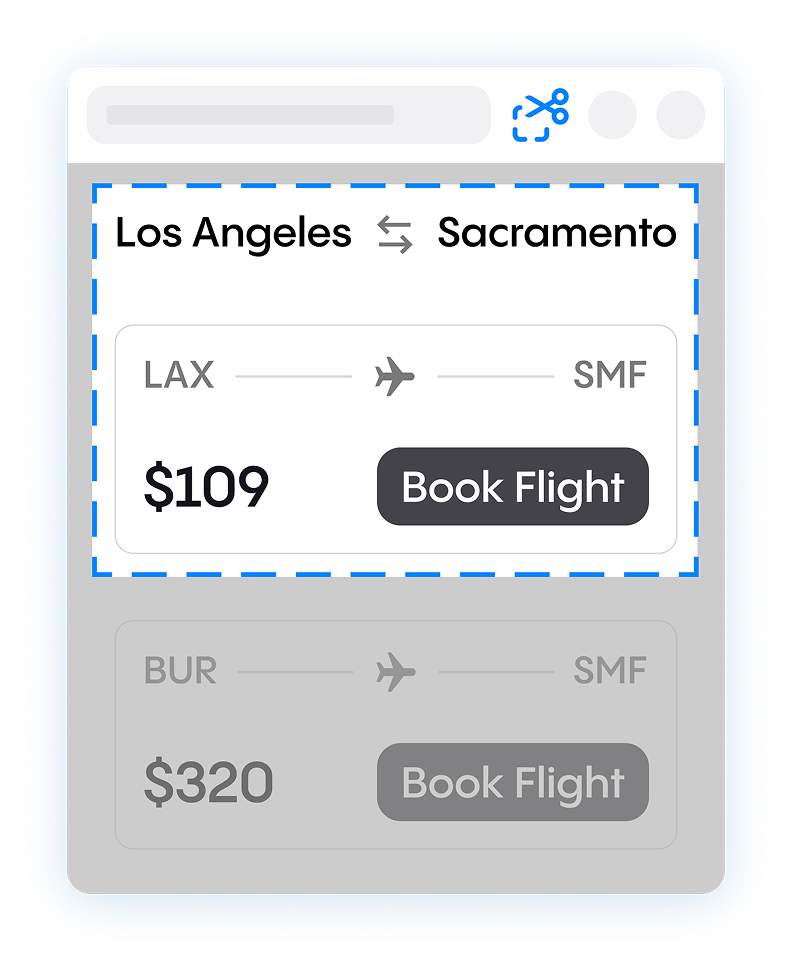 Get notified with a created Snip when the price goes down