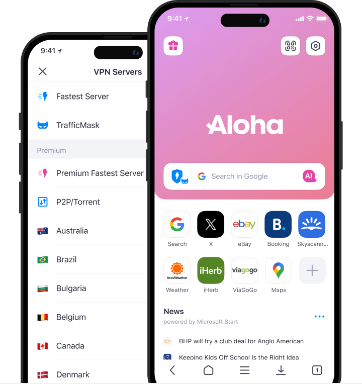 Aloha Browser offers unlimited VPN